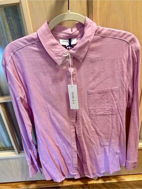 Gilli Women’s Light Pink Casual Button-Down Shirt